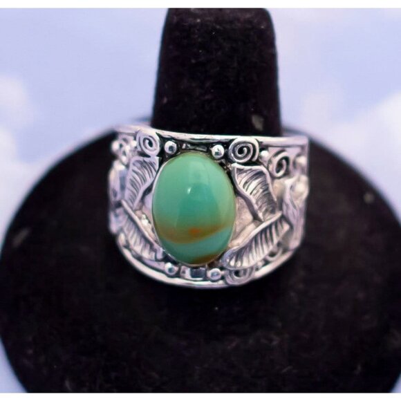 Vintage Edwardian Chrysoprase Ring - S13 - Picture 1 of 3